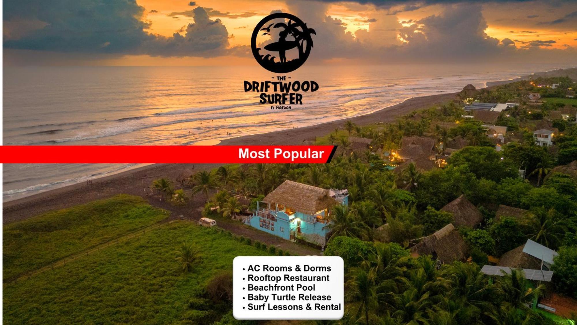 The Driftwood Surfer Beachfront Hostel / Restaurant / Bar, El Paredon El Paredón Buena Vista Eksteriør billede